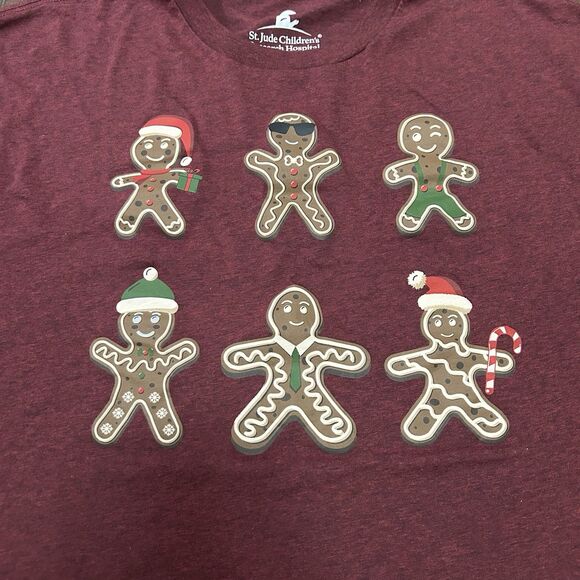 St. Jude Size XL Gingerbread Man Winter Christmas Long Sleeved T-Shirt NWOT - Picture 4 of 6